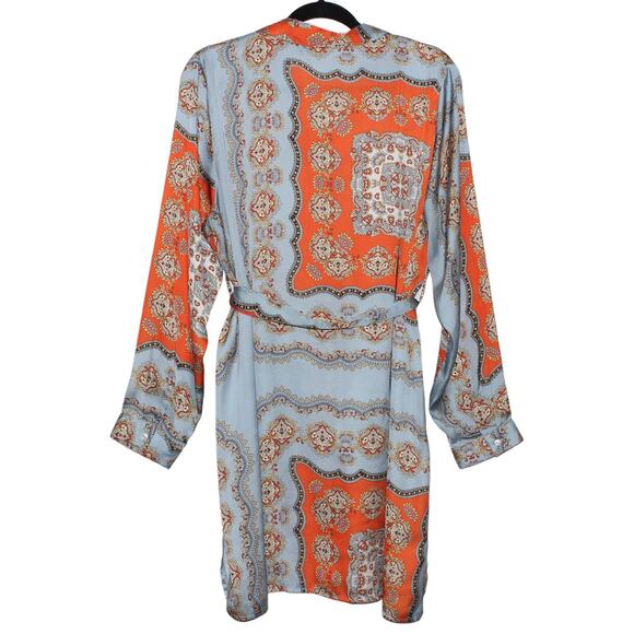Refka Satin Tunic Blue & Orange Size 14 - Picture 5 of 6